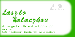 laszlo malaczkov business card